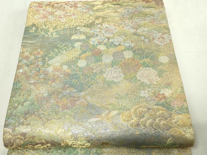 平和屋本店▼六通柄袋帯　北山風情　本金箔　正絹　逸品　DABI1034sf