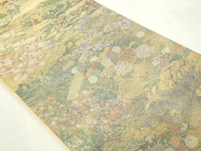 平和屋本店▼六通柄袋帯　北山風情　本金箔　正絹　逸品　DABI1034sf