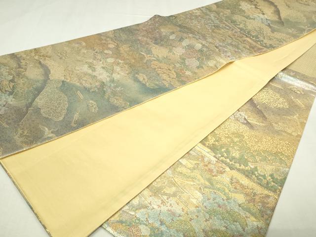平和屋本店▼六通柄袋帯　北山風情　本金箔　正絹　逸品　DABI1034sf