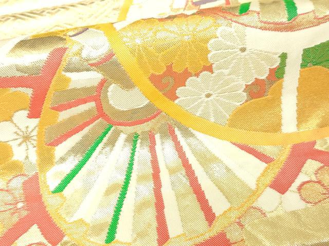 平和屋本店▼六通柄袋帯　小袖御車紋　Ｋ24　金箔織　正絹　逸品　DABI1050sf