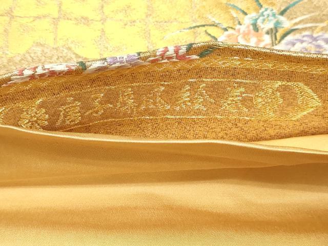 平和屋本店▼六通柄袋帯　唐子屏風絵巻　純金箔24ｋ　正絹　逸品　DABI1053sf