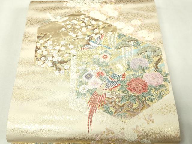 平和屋本店▼六通柄袋帯　錦翔重亀甲文　本金箔　正絹　逸品　DABI1055sf