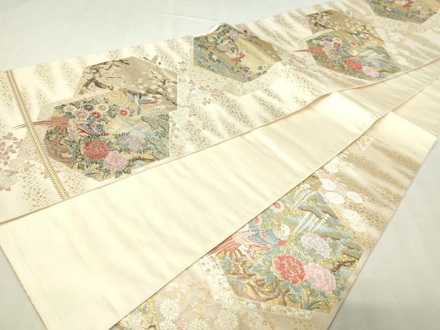 平和屋本店▼六通柄袋帯　錦翔重亀甲文　本金箔　正絹　逸品　DABI1055sf