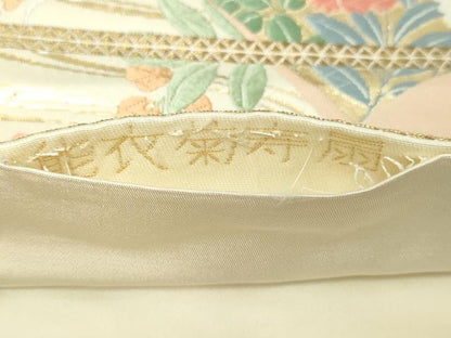 平和屋本店▼六通柄袋帯　唐織　能衣菊寿扇　本金箔　正絹　逸品　DABI1056sf
