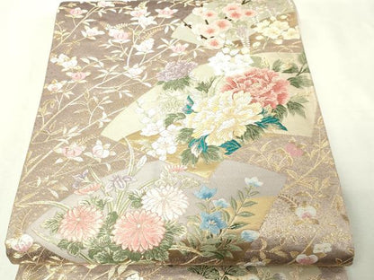 平和屋本店▼六通柄袋帯　唐織　九百錦　華衣　本金弐重箔　正絹　逸品　DABI1057sf