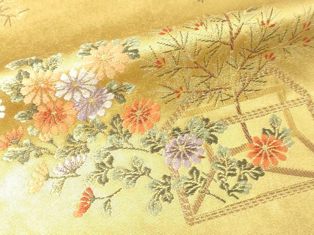 平和屋本店●六通柄袋帯　熊野純絵文　本金箔　金泥箔　正絹　逸品　DABI1062sf
