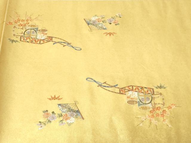平和屋本店●六通柄袋帯　熊野純絵文　本金箔　金泥箔　正絹　逸品　DABI1062sf