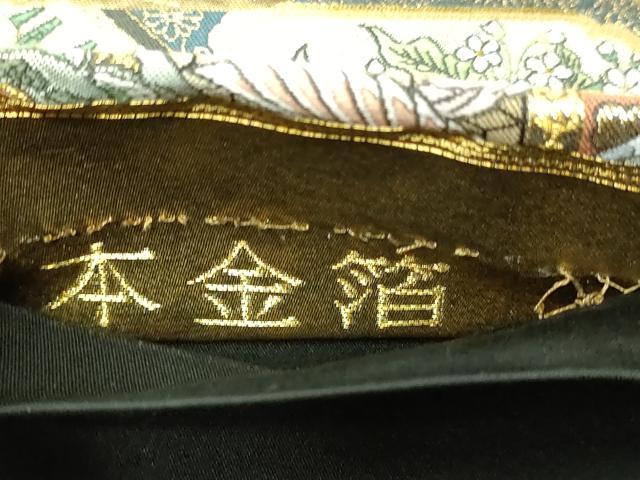 平和屋本店▼六通柄袋帯　鳳凰飛鶴花文　本金箔　正絹　逸品　DABI1075sf