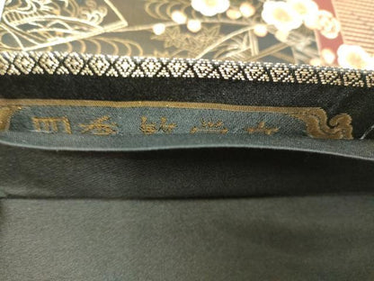 平和屋本店▼六通柄袋帯　唐織　九百錦　四季繁栄文　貮捨四金箔　黒地　正絹　逸品　DABI1077sf