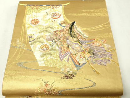 平和屋着物▼六通柄袋帯　几帳遊姫文　淙金九百錦　正絹　逸品　DABI1080sf