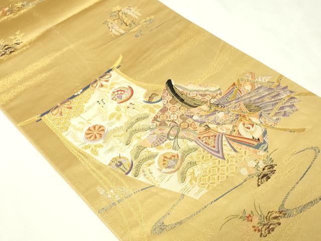 平和屋着物▼六通柄袋帯　几帳遊姫文　淙金九百錦　正絹　逸品　DABI1080sf