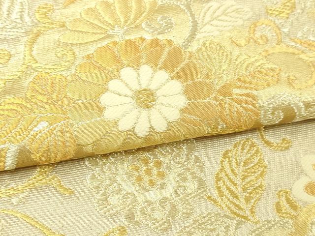 平和屋着物▼六通柄袋帯　鳳織金唐　鳳凰花唐草文　正絹　逸品　DABI1081sf