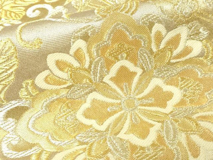 平和屋着物▼六通柄袋帯　鳳織金唐　鳳凰花唐草文　正絹　逸品　DABI1081sf