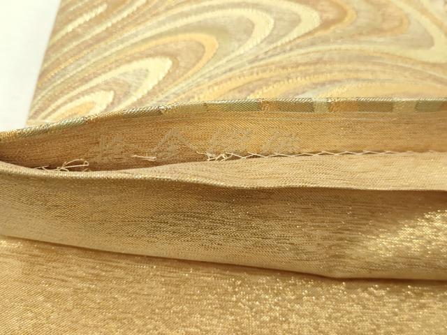平和屋着物▼六通柄袋帯　捨金綴織　唐草文　正絹　逸品　DABI1082sf