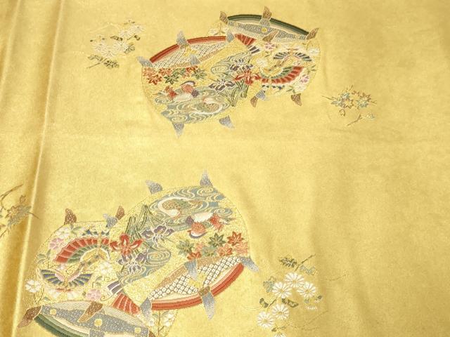 平和屋本店●西陣　長嶋成織物　ながしま帯　六通柄袋帯　匠の華　本金箔　瀞金錦　正絹　逸品　DABI1087sf