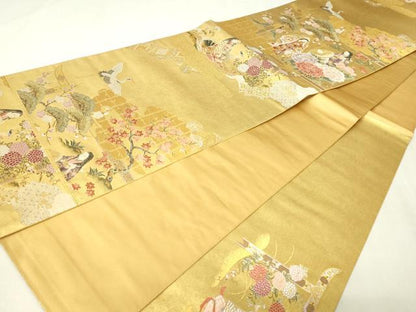 平和屋本店●西陣　長嶋成織物　ながしま帯　六通柄袋帯　陽光華宴　本金箔　瀞金錦　正絹　逸品　DABI1088sf
