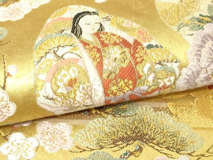 平和屋本店●西陣　長嶋成織物　ながしま帯　六通柄袋帯　陽光華宴　本金箔　瀞金錦　正絹　逸品　DABI1088sf