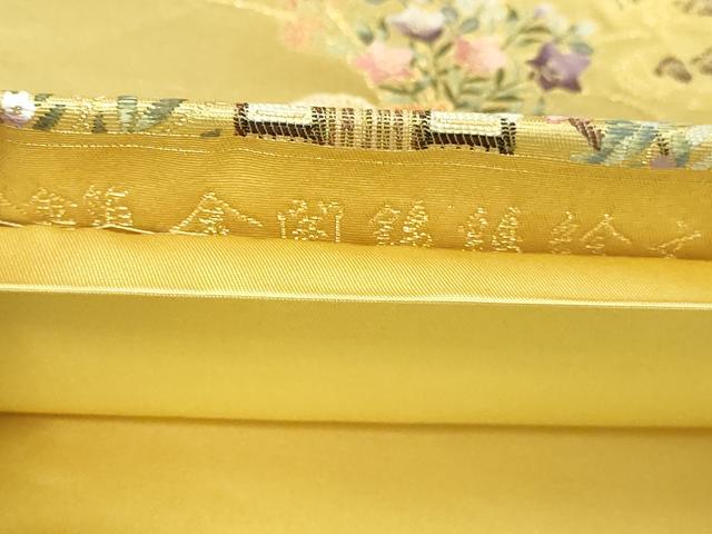 平和屋本店●六通柄袋帯　金閣錦鶏絵文　本金箔　金泥箔　短冊付き　正絹　逸品　DABI1092sf