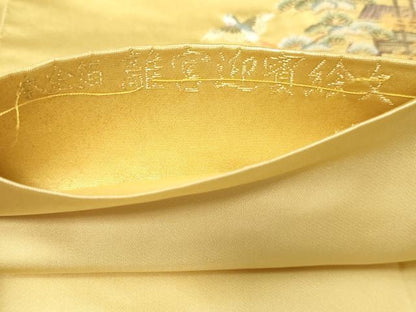 平和屋本店●六通柄袋帯　離宮迎賓絵文　本金箔　金泥箔　正絹　逸品　DABI1093sf