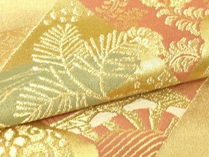 平和屋本店▼六通柄袋帯　吉祥金彩色紙文　本金二丁箔　正絹　逸品　DABI1094sf