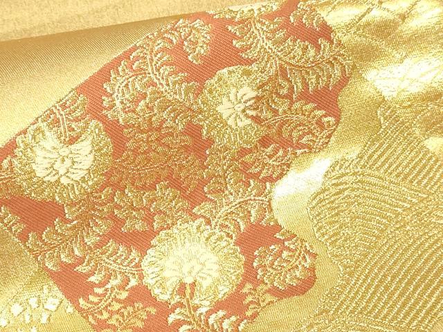 平和屋本店▼六通柄袋帯　吉祥金彩色紙文　本金二丁箔　正絹　逸品　DABI1094sf