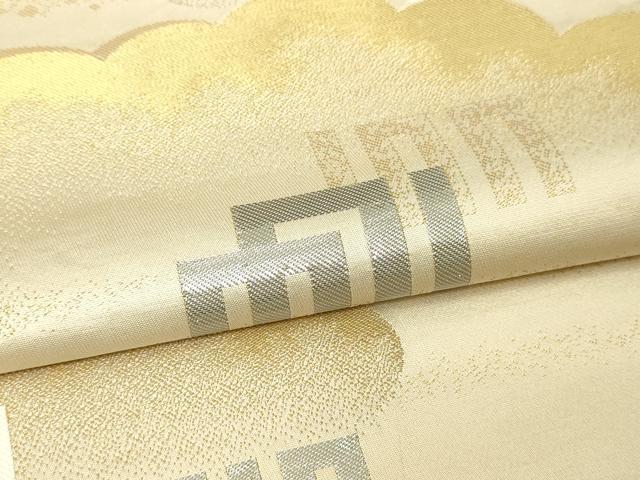 平和屋本店▼両面　全通柄袋帯　源氏香絵図　純金箔白金　正絹　逸品　DABI1095sf