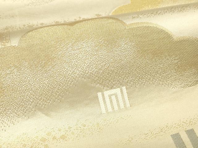 平和屋本店▼両面　全通柄袋帯　源氏香絵図　純金箔白金　正絹　逸品　DABI1095sf