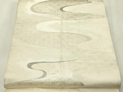 平和屋本店▼両面　全通柄袋帯　源氏香絵図　純金箔白金　正絹　逸品　DABI1095sf