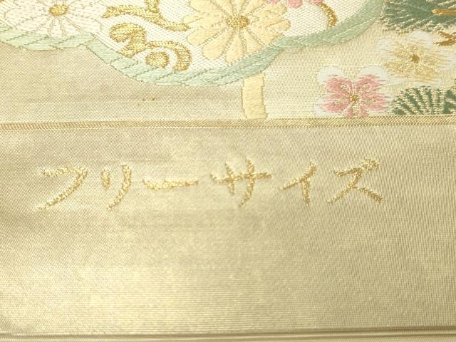 平和屋本店▼西陣　タケジ商事謹製　六通柄袋帯　唐織　優彩松葉文　本金箔　証紙付き　正絹　逸品　DABI1101sf