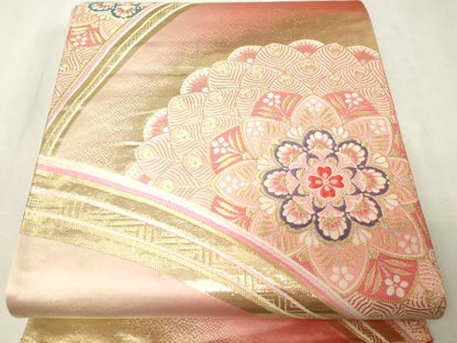 平和屋本店▼六通柄袋帯　唐織　鳳裳金彩華紋　純金箔24ｋ　正絹　逸品　DABI1110sf
