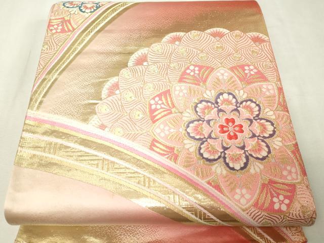 平和屋本店▼六通柄袋帯　唐織　鳳裳金彩華紋　純金箔24ｋ　正絹　逸品　DABI1110sf