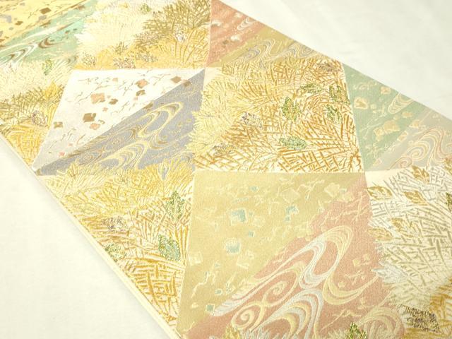 平和屋本店▼六通柄袋帯　寿福八吉松　繁昌の松　本金・プラチナ　正絹　逸品　DABI1111sf
