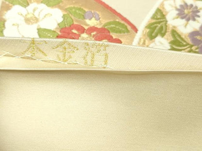 平和屋本店▼六通柄袋帯　唐織　春秋百扇文　本金箔　正絹　逸品　DABI1113sf