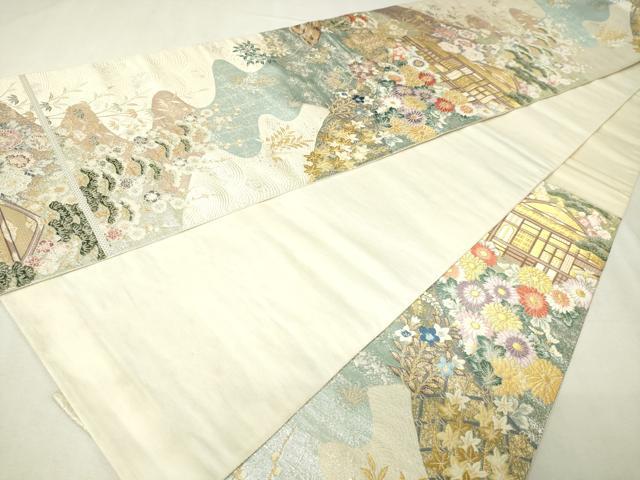 平和屋本店▼六通柄袋帯　流水古都之旅　九百本金弐重織　正絹　逸品　DABI1115sf