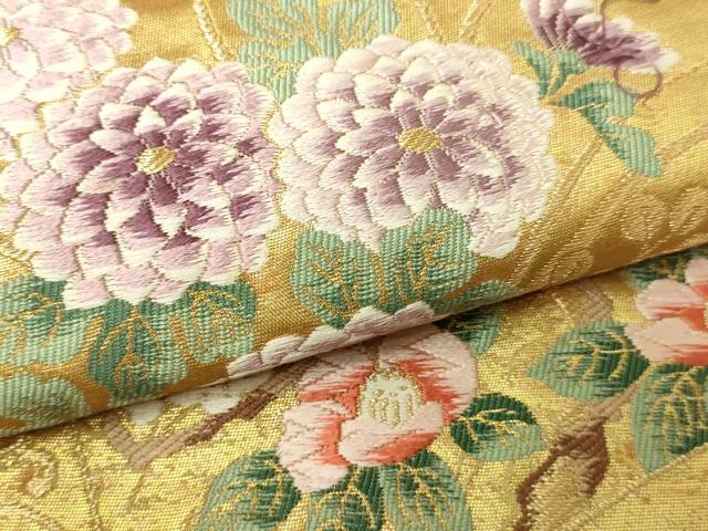 平和屋本店▼六通柄袋帯　唐織　仙兆花文　本金箔二重箔　正絹　逸品　DABI1122sf