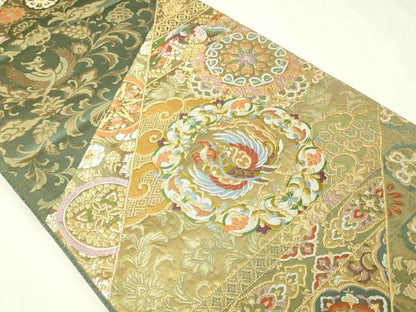 平和屋本店▼六通柄袋帯　唐織　錦京古今　本金箔　正絹　逸品　DABI1134sf