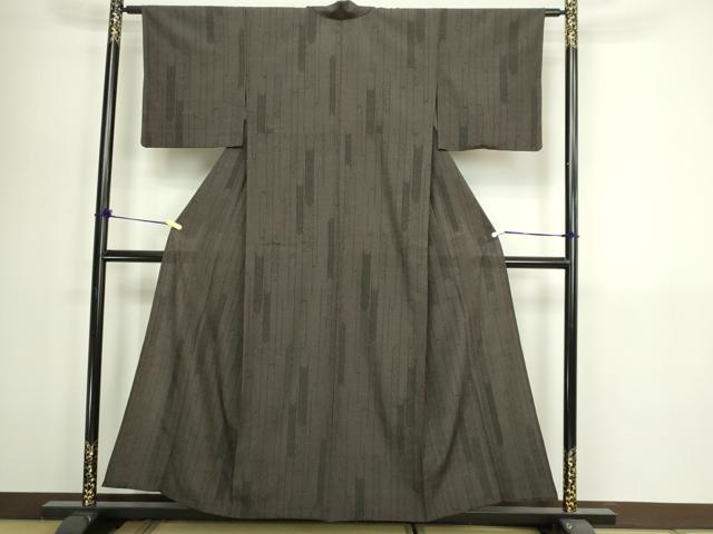 平和屋着物▽本塩沢　単衣　110亀甲　霞間道　正絹　逸品　DABI1139sf
