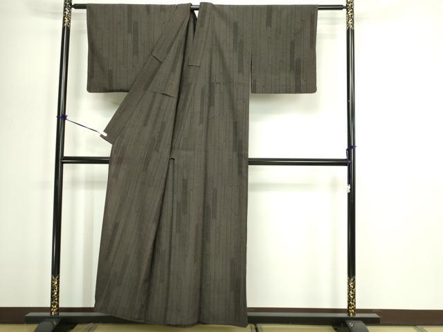 平和屋着物▽本塩沢　単衣　110亀甲　霞間道　正絹　逸品　DABI1139sf