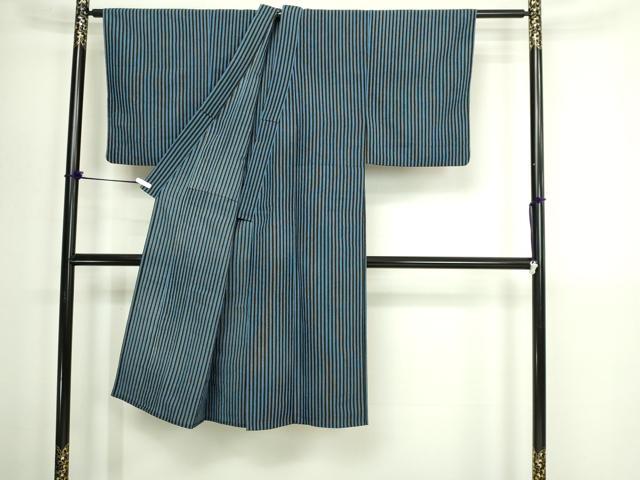 平和屋着物▽男性　小紋　単衣　間道　洗える着物　DABI1140sf