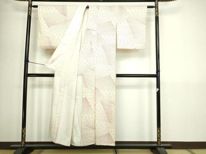 平和屋着物▽上質な小紋　単衣　抽象文様　正絹　逸品　DABI1141sf