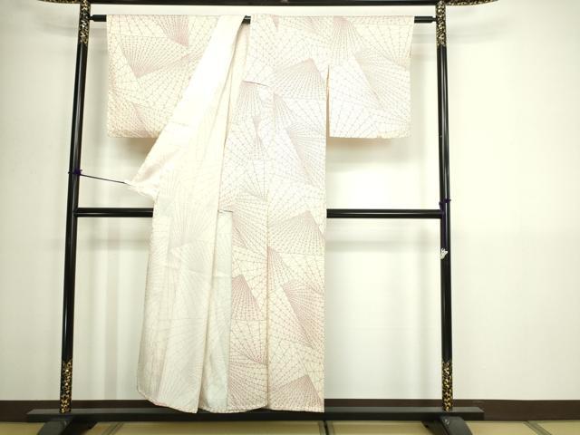平和屋着物▽上質な小紋　単衣　抽象文様　正絹　逸品　DABI1141sf