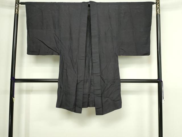 平和屋着物▽男性　羽織　スリーシーズン　春夏秋　塵除け　横段文　濃鼠色　正絹　逸品　DABI1142sf