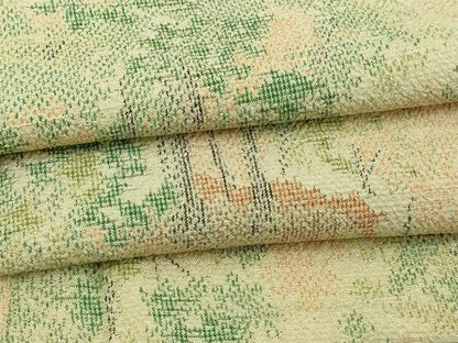 平和屋着物▽上質なお召　単衣　樹林文　正絹　逸品　DABI1144sf