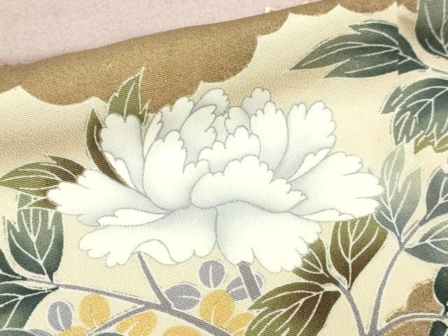平和屋着物▽豪華色留袖　単衣　草花文　金彩　正絹　逸品　DABI1150sf
