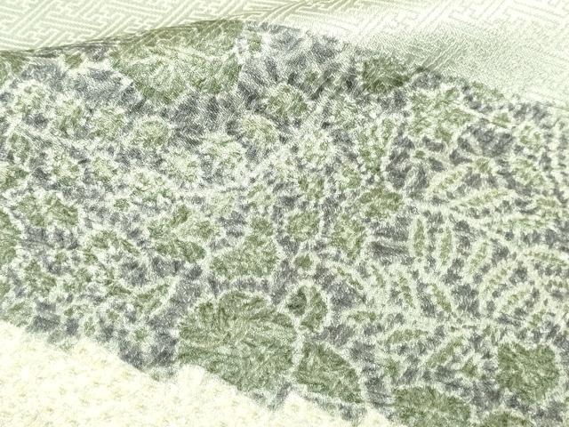 平和屋着物▽中国三大刺繍　汕頭刺繍　スワトウ刺繍　訪問着　単衣　絞り　地紙草花文　正絹　逸品　DABI1151sf