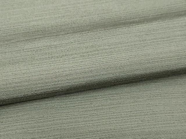 平和屋着物▽男性 お召 単衣 柳煤竹色 キングサイズ 正絹 逸品 DABI1154sf