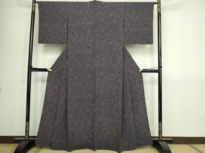 平和屋着物▽上質な小紋　単衣　唐辛子　正絹　逸品　DABI1156sf