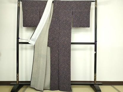 平和屋着物▽上質な小紋　単衣　唐辛子　正絹　逸品　DABI1156sf