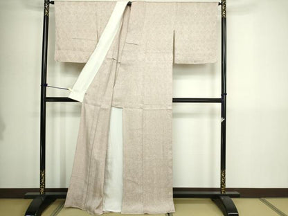 平和屋着物▽名門　藤娘きぬたや・総絞り　小紋　単衣　唐草文　正絹　逸品　DABI1157sf
