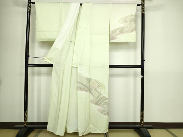 平和屋着物▽中国三大刺繍　汕頭刺繍　スワトウ刺繍　総刺繍　訪問着　単衣　尾長鳥花文　正絹　逸品　DABI1158sf